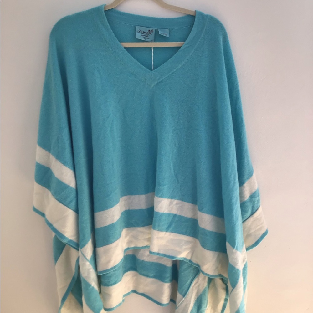 Letarte blue cashmere poncho